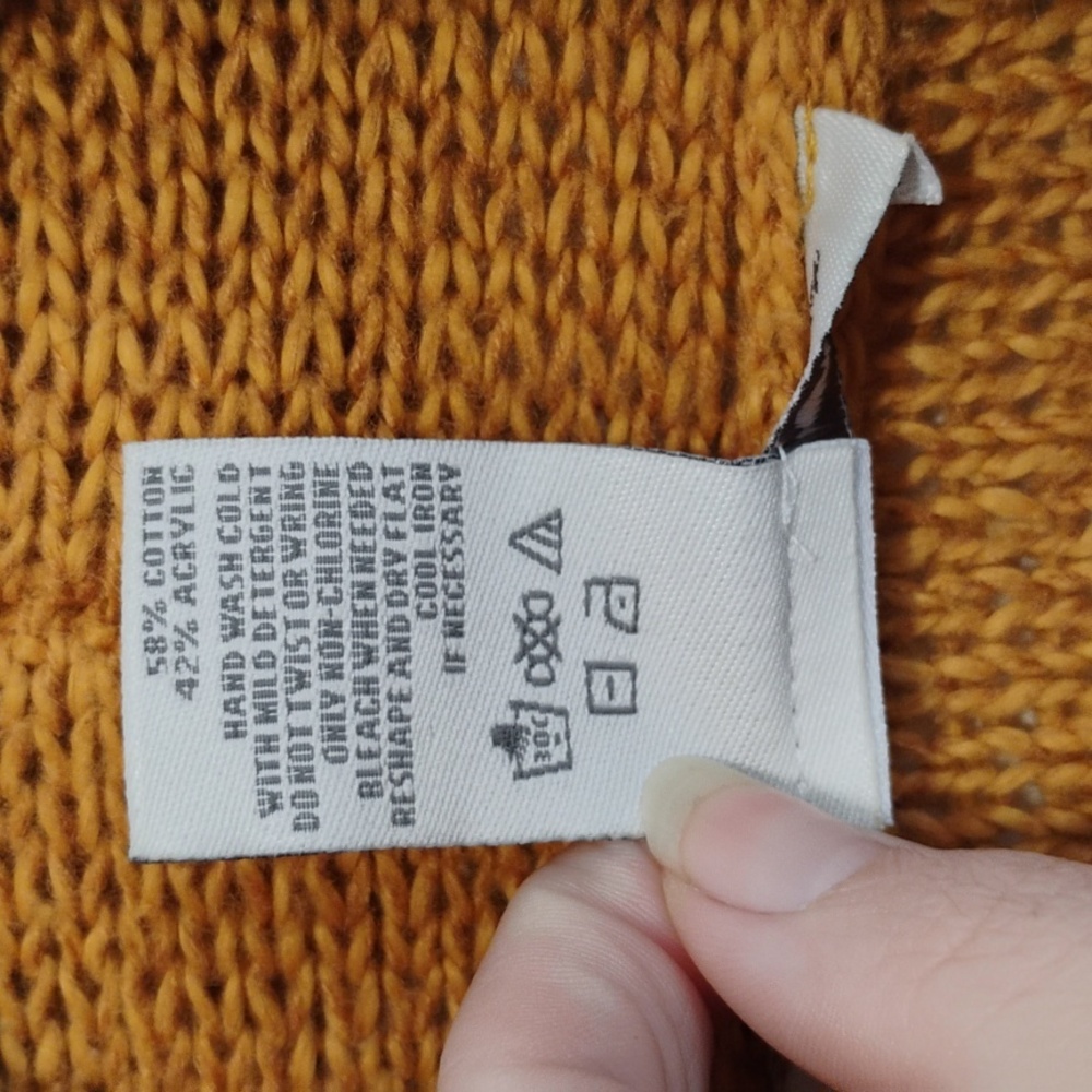 American Rag | Mustard Yellow Open-Front Asymmetrical Knit Cardigan | XS - Picture 5 of 5